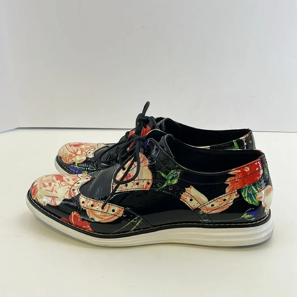 Cole Haan Original Grand w/ Tip Floral Print Lace-Up Oxford Shoes Women’s size 7 - Picture 3 of 16